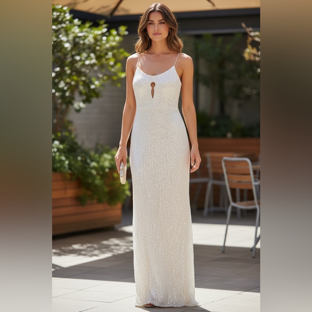 Vintage  White Sequin Dress